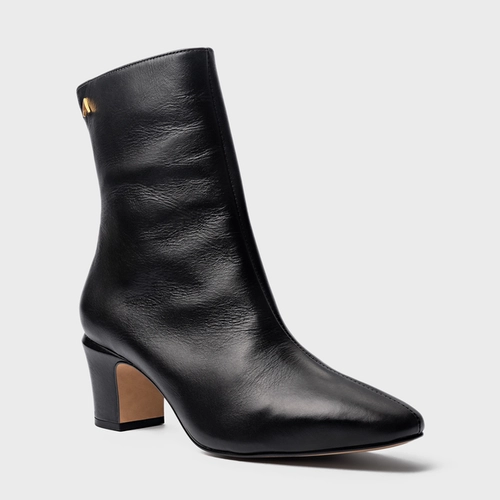 Bota Core Icon Salto Bloco Couro Preto