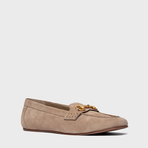 Loafer Dockside Bridão Couro Suede Bege Funghi