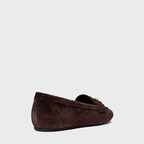 Loafer Dockside Bridão Couro Suede Marrom Ganache