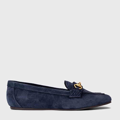 Loafer Dockside Bridão Couro Suede Azul Navy