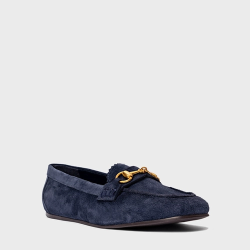 Loafer Dockside Bridão Couro Suede Azul Navy