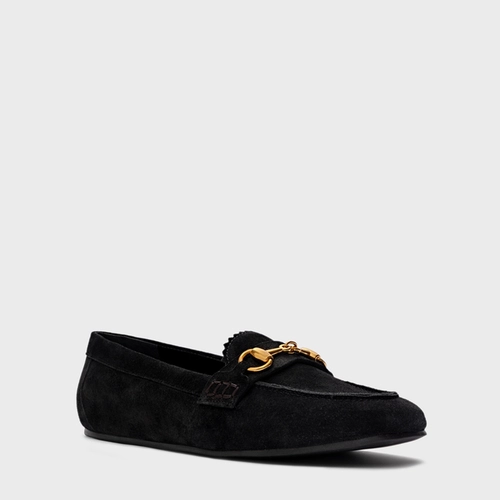 Loafer Dockside Bridão Couro Suede Preto
