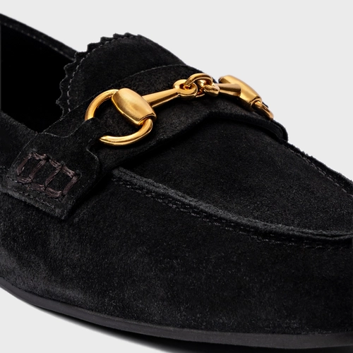 Loafer Dockside Bridão Couro Suede Preto