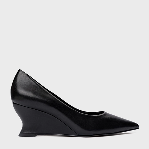 Scarpin Francis Anabela Couro Preto