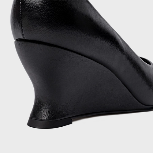 Scarpin Francis Anabela Couro Preto