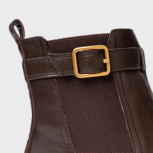 Bota Urban Couro Marrom Dark Brown