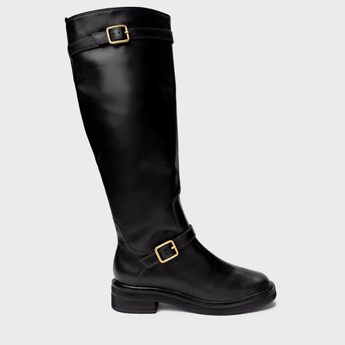 Bota Urban Cano Alto Couro Preto