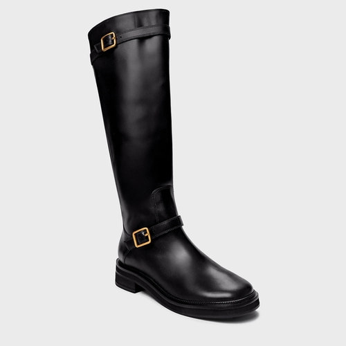 Bota Urban Cano Alto Couro Preto