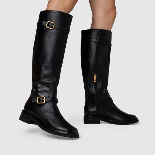 Bota Urban Cano Alto Couro Preto