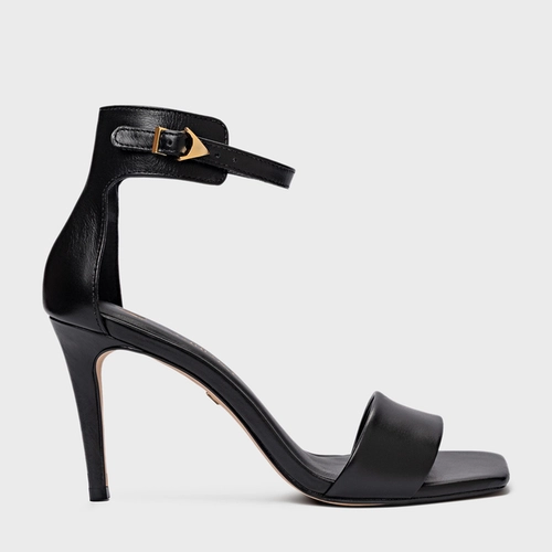 Sandália Minimalist Salto Fino Couro Preto