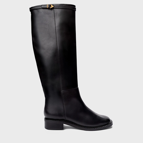 Bota Minimalist Cano Alto Couro Preto