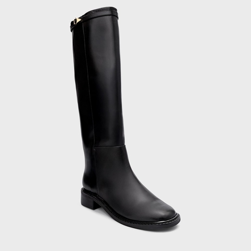 Bota Minimalist Cano Alto Couro Preto