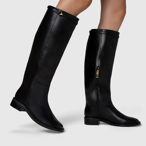 Bota Minimalist Cano Alto Couro Preto