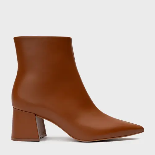 Bota Classic Salto Bloco Couro Marrom Bourbon