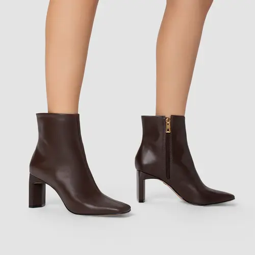 Bota Stylish Salto Reto Couro Marrom Wardly Brown