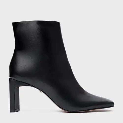 Bota Stylish Salto Reto Couro Preto
