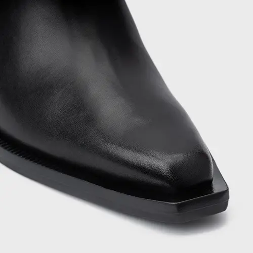 Mule Western Salto Bloco Couro Preto
