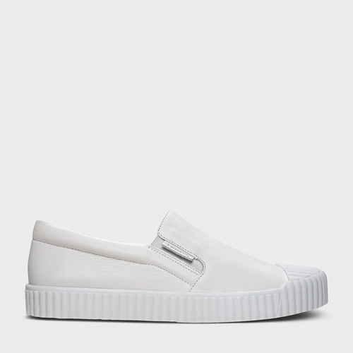 Tênis Kicks Slip On Couro Branco Blanc