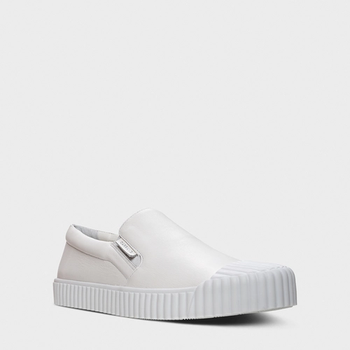 Tênis Kicks Slip On Couro Branco Blanc