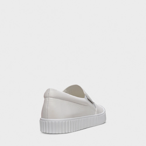 Tênis Kicks Slip On Couro Branco Blanc