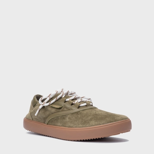 Tênis Ripple Casual Couro Suede Verde Army Green