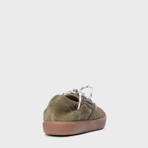 Tênis Ripple Casual Couro Suede Verde Army Green