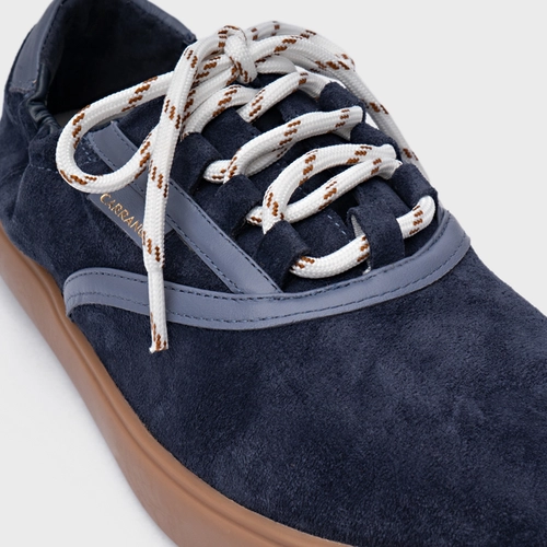 Tênis Ripple Casual Couro Suede Azul Navy