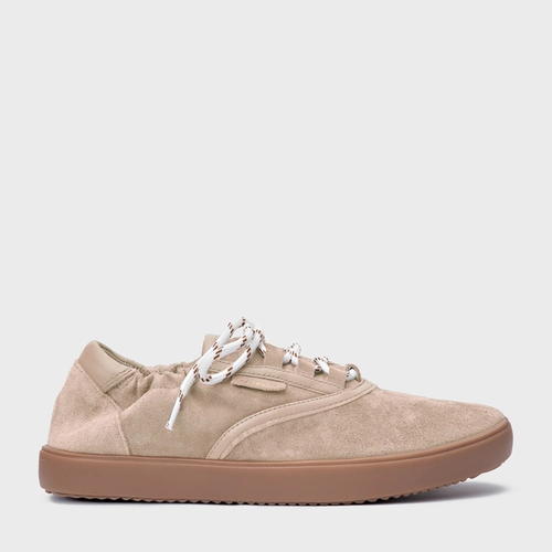 Tênis Ripple Casual Couro Suede Bege Oatmeal