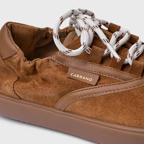 Tênis Ripple Casual Couro Suede Marrom Saddle