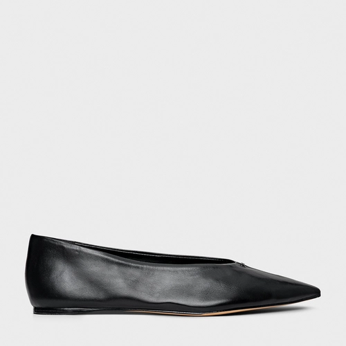 Sapatilha Timeless Bico Fino Couro Preto