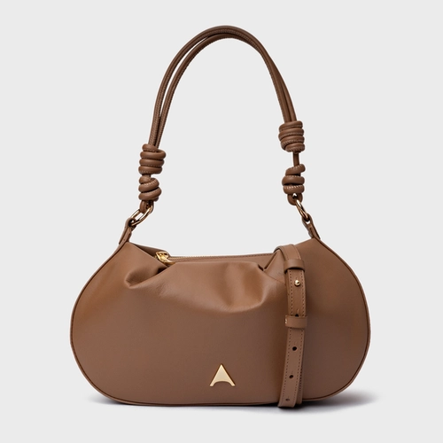 Bolsa Shoulder Eleonora Média Couro Marrom Gingerbread