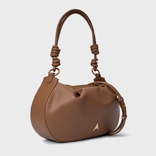 Bolsa Shoulder Eleonora Média Couro Marrom Gingerbread
