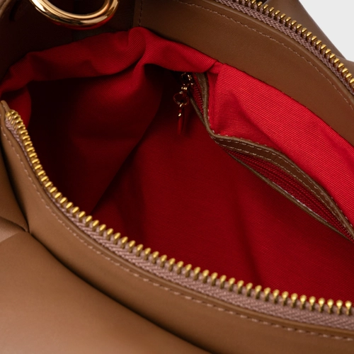 Bolsa Shoulder Eleonora Média Couro Marrom Gingerbread