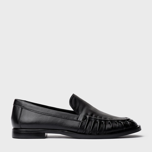 Loafer Drapeado Couro Preto