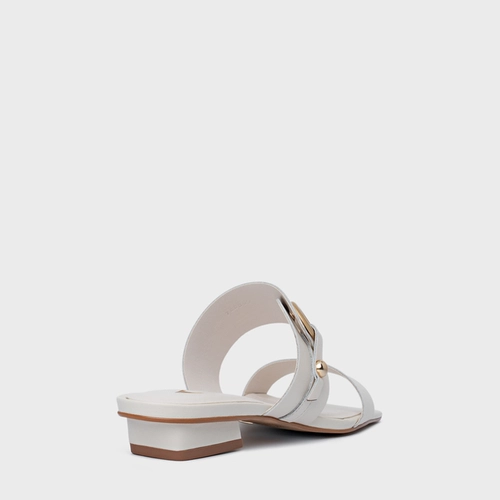 Rasteira Classy Couro Off White Vanilla