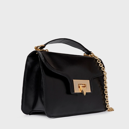 Bolsa Shoulder Catarina Média Couro Trento Preto