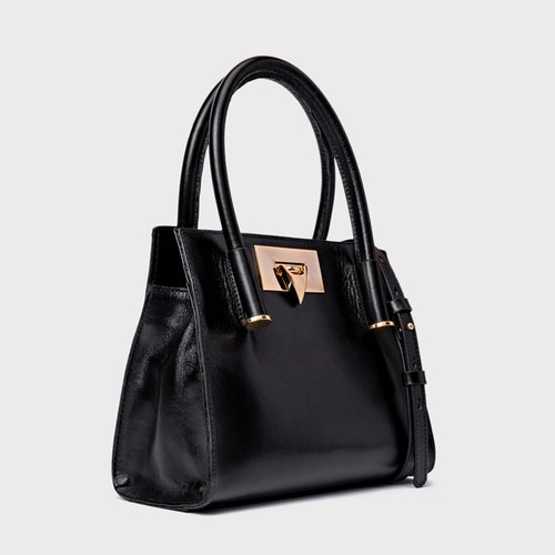 Bolsa Tote Beatrice Pequena Couro Trento Preto