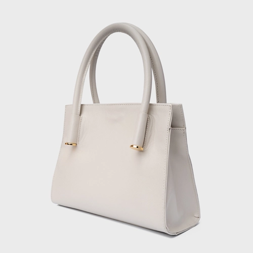 Bolsa Tote Beatrice Pequena Couro Trento Off White Osso