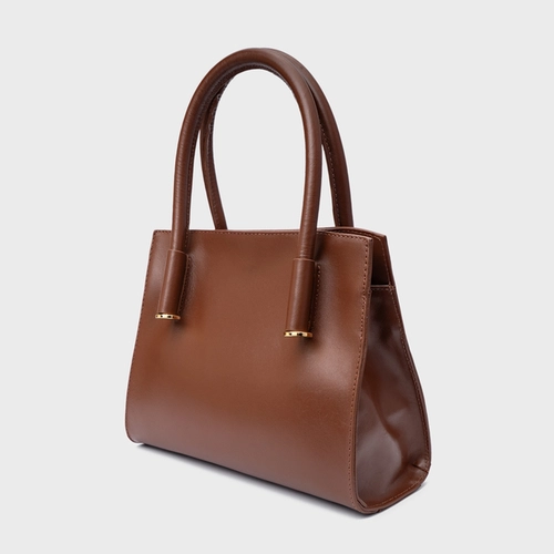 Bolsa Tote Beatrice Pequena Couro Trento Marrom Walnut