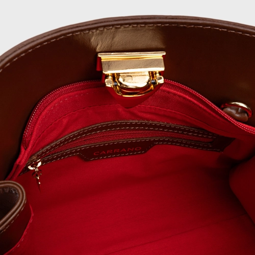 Bolsa Tote Beatrice Pequena Couro Trento Marrom Walnut