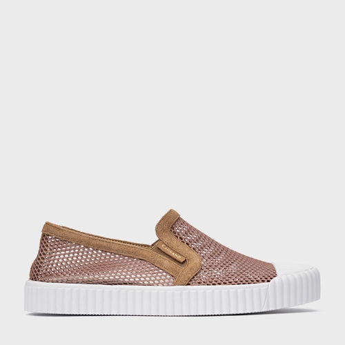 Tênis Kicks Slip On Tela Bege Almond