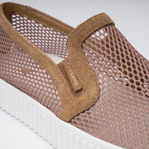 Tênis Kicks Slip On Tela Bege Almond