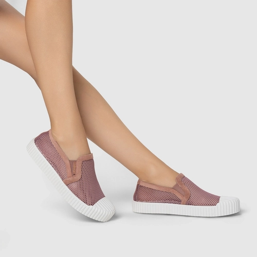 Tênis Kicks Slip On Tela Rosa Ballet