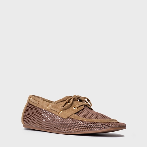 Loafer Slim Tela Bege Almond