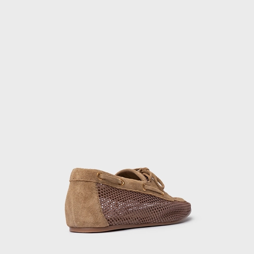 Loafer Slim Tela Bege Almond