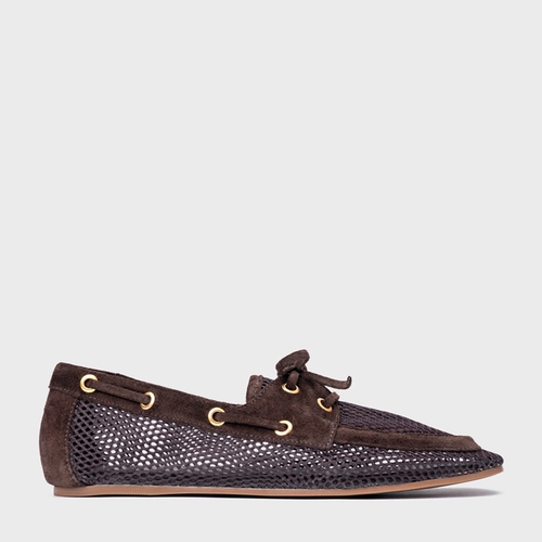 Loafer Slim Tela Marrom Ganache