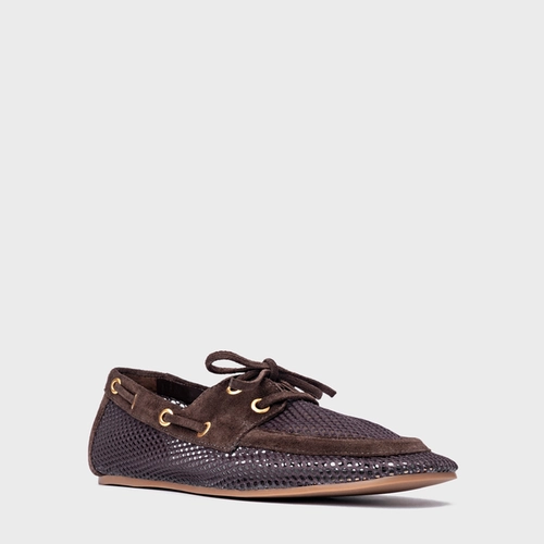 Loafer Slim Tela Marrom Ganache