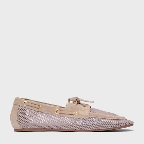 Loafer Slim Tela Bege Oatmeal