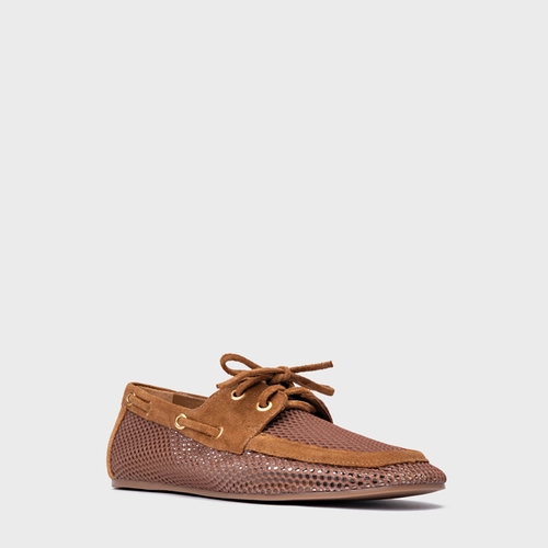 Loafer Slim Tela Marrom Saddle