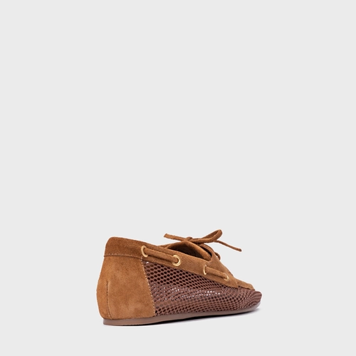 Loafer Slim Tela Marrom Saddle